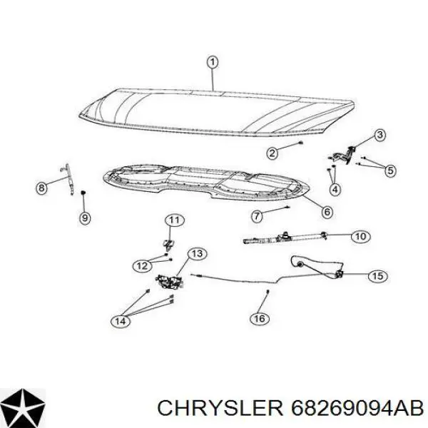Буфер капота резиновый Chrysler 68269094AB цена, от 6.45 USD