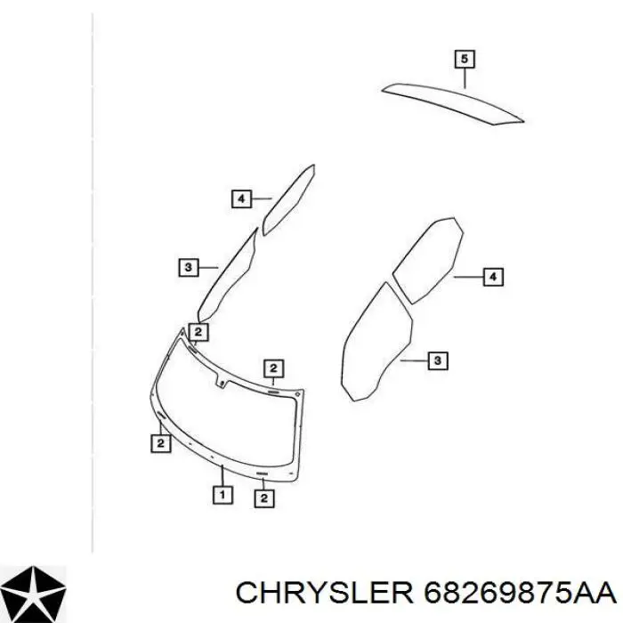 Купить 68269875AA Chrysler Ветровое стекло