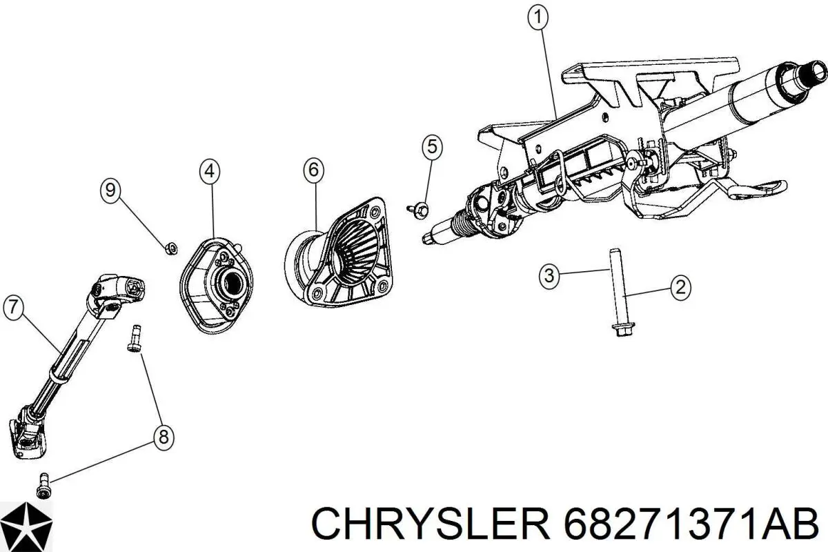 68271371AB Chrysler Колонка рулевого управления