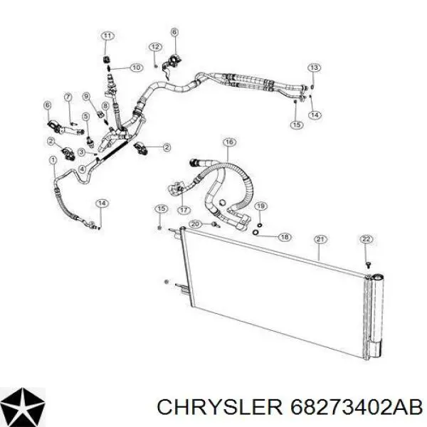 Радиатор кондиционера Chrysler 68273402AB
