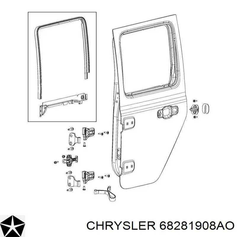 68281908AO Chrysler Дверь задняя, правая