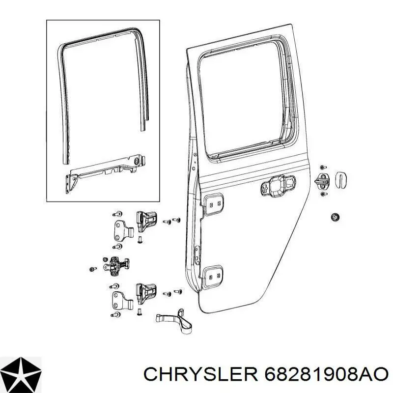 Дверь пассажирская задняя правая Chrysler 68281908AO цена, от 449.94 USD