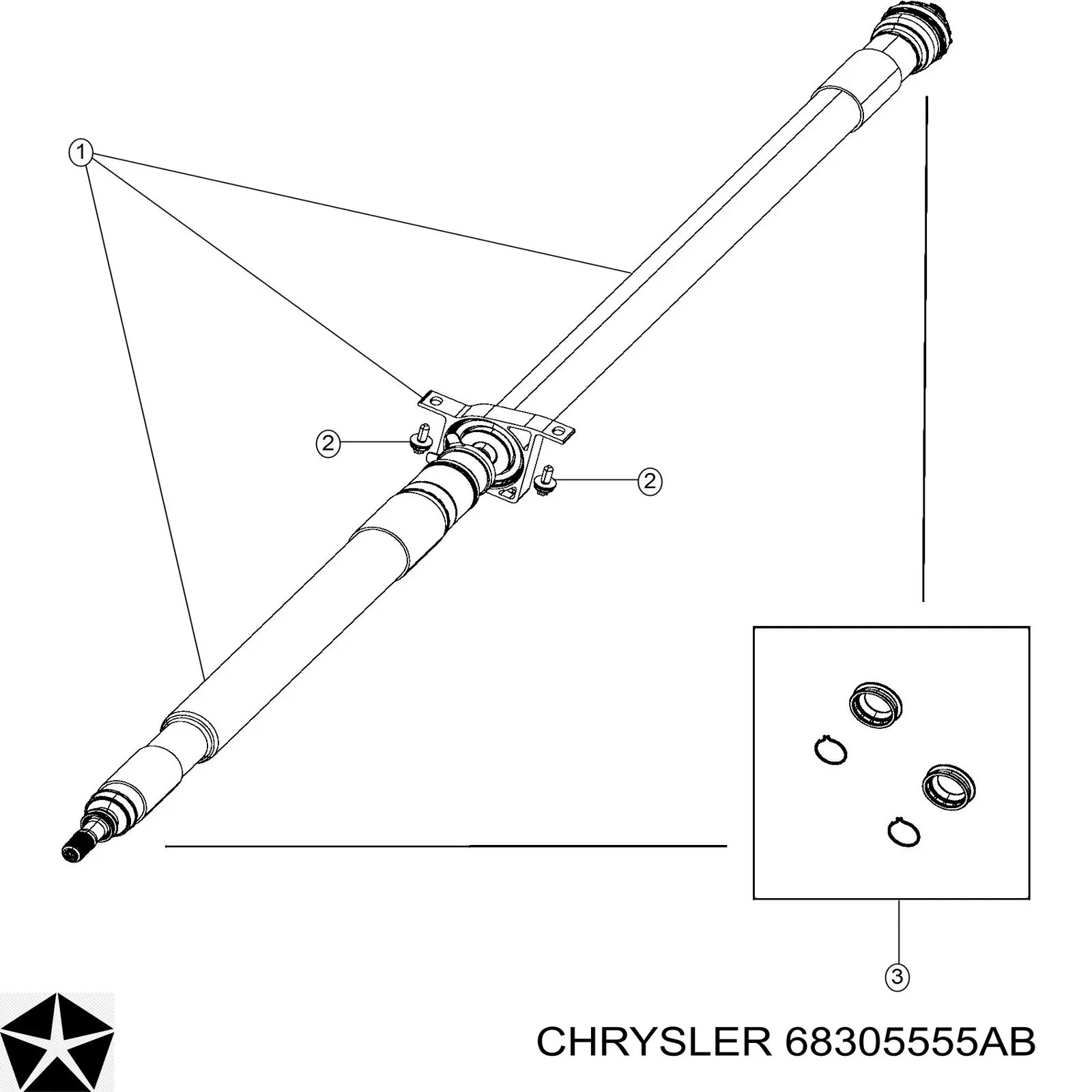 Вал карданный задний в сборе Chrysler 68305555AB цена, от 126.69 USD