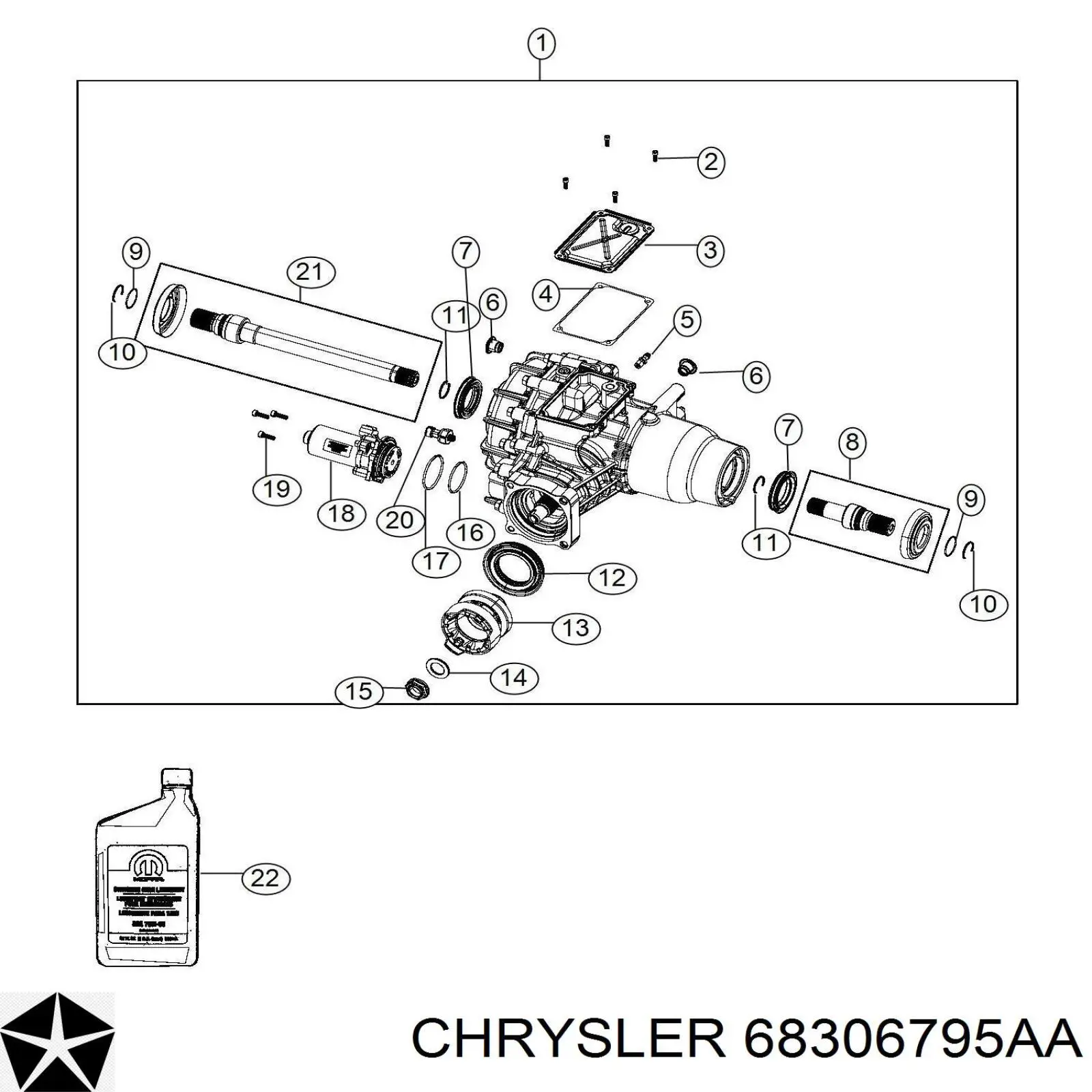 68090612AD Chrysler дифференциал задний