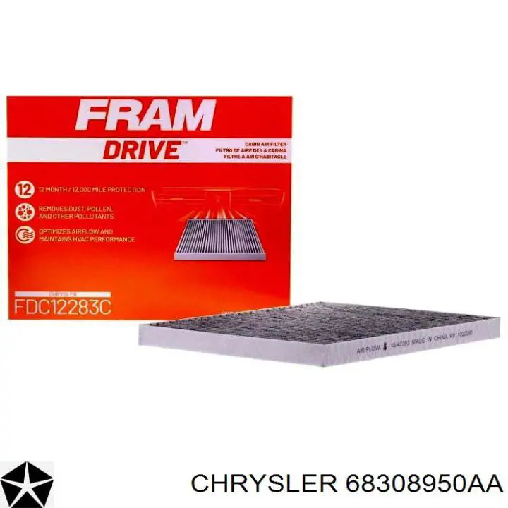 Фильтр воздушный отопителя Chrysler 68308950AA цена, от 15.46 USD