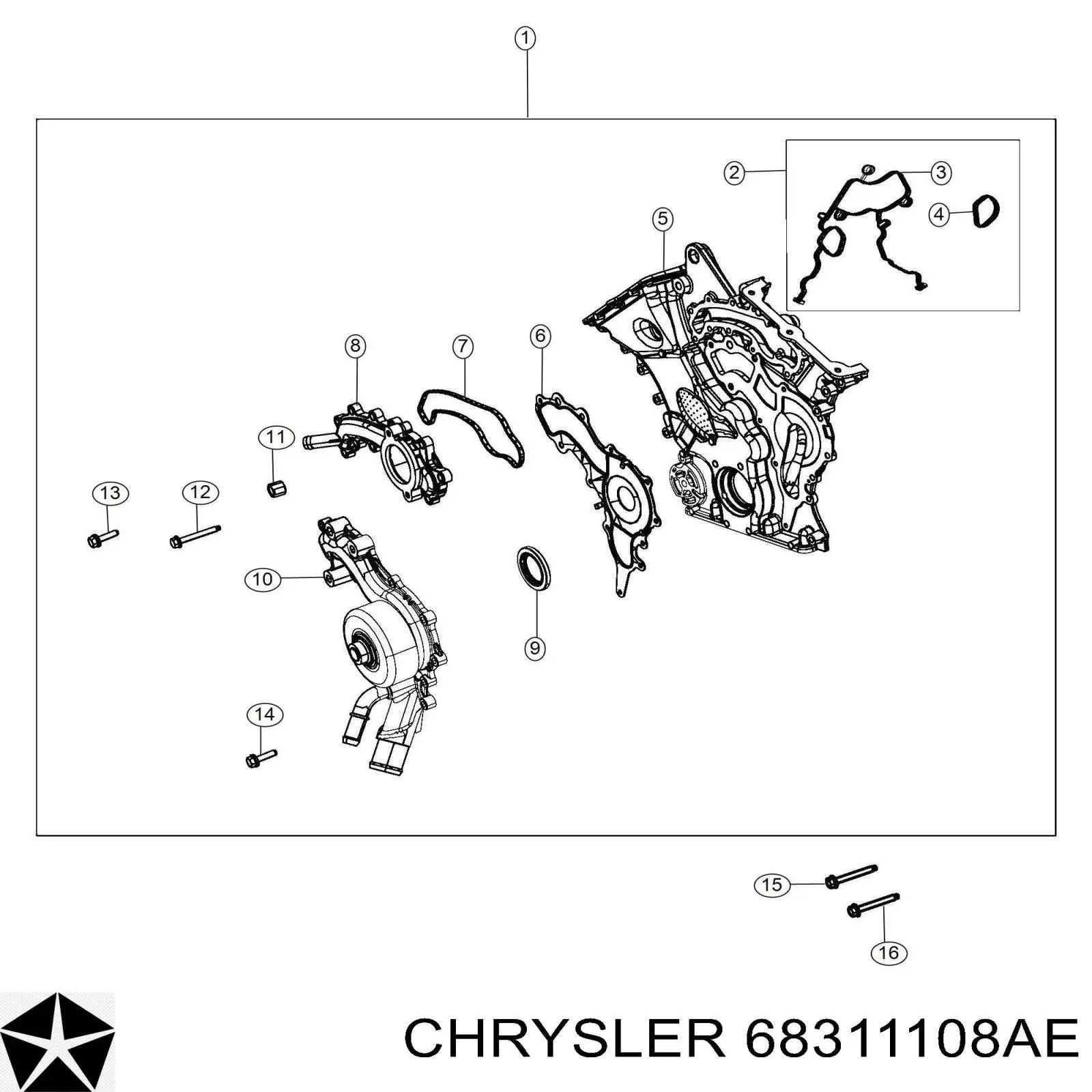 Помпа 68311108AE Chrysler