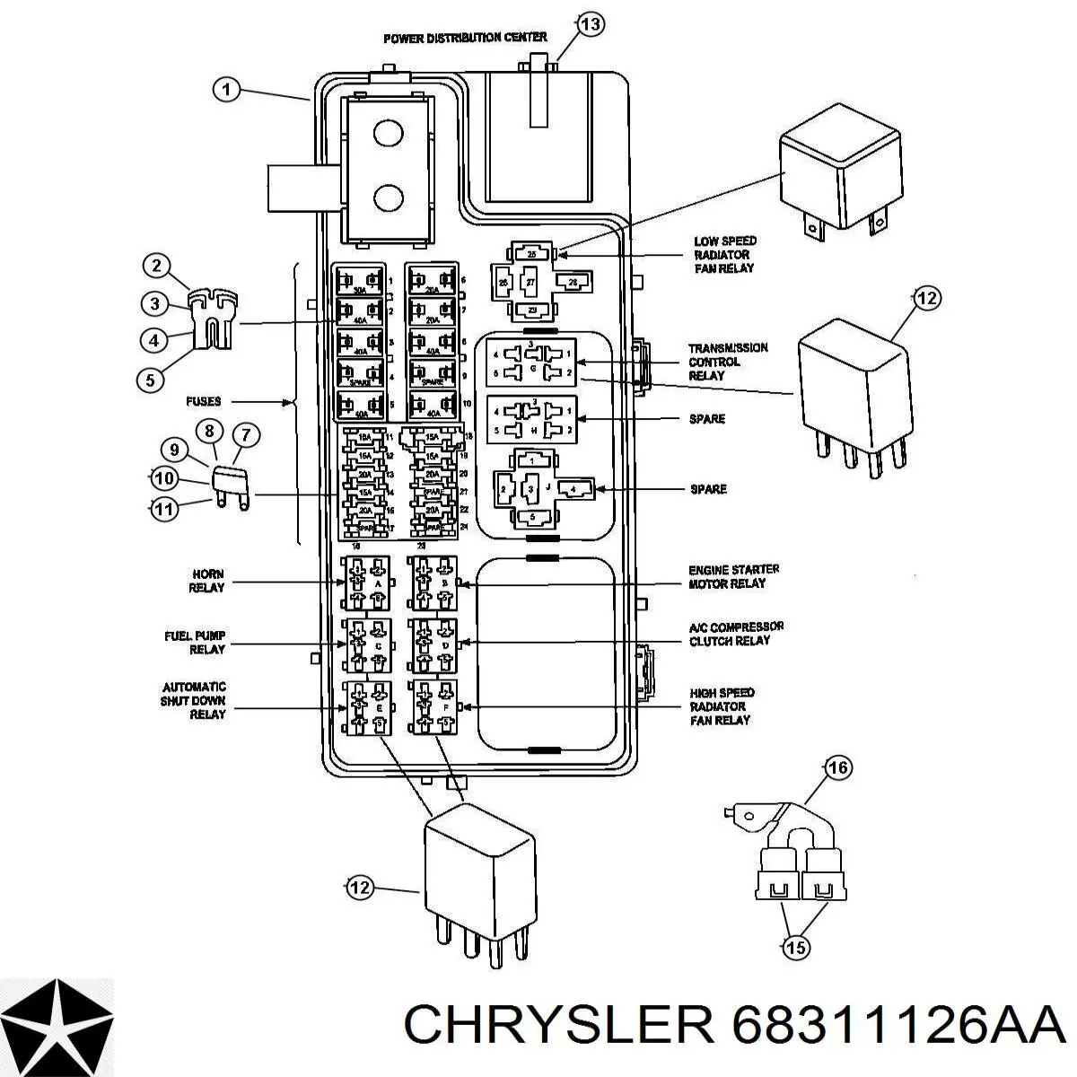 4671886AA Chrysler 