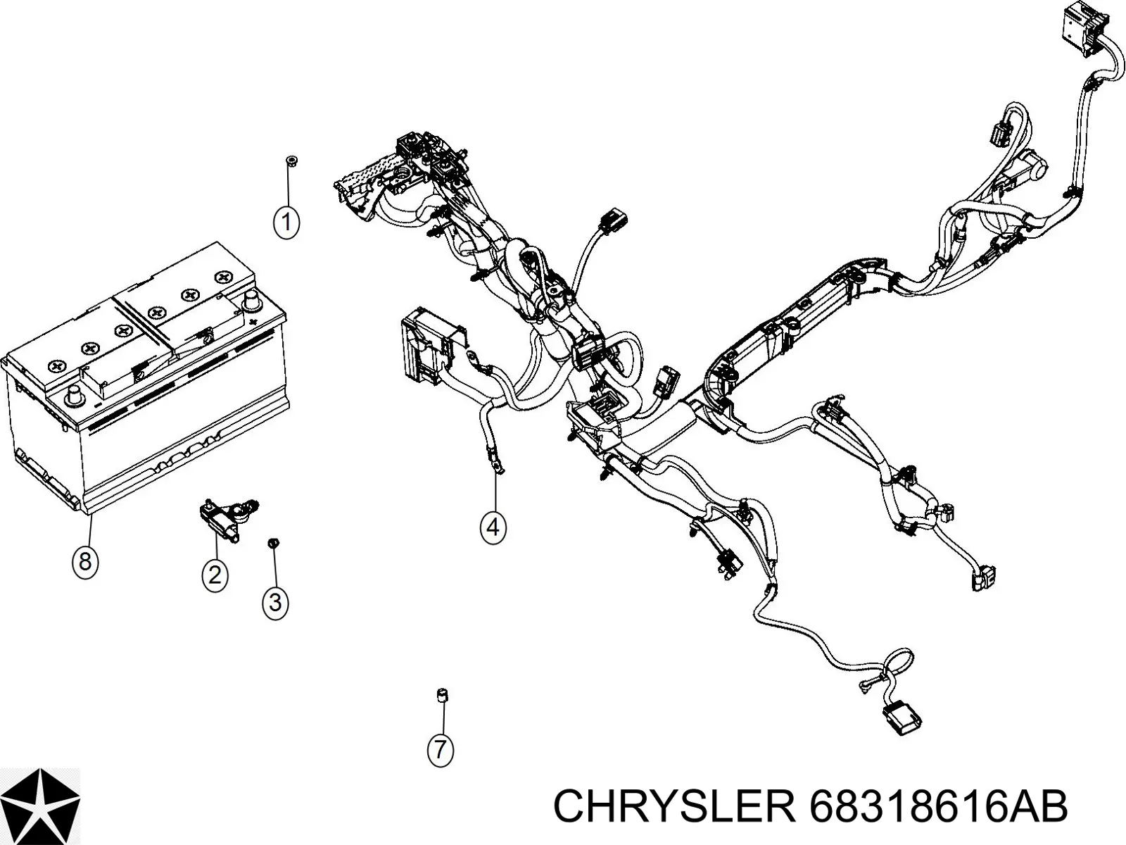 Купить 68318616AB Chrysler Рычаг передней подвески левый