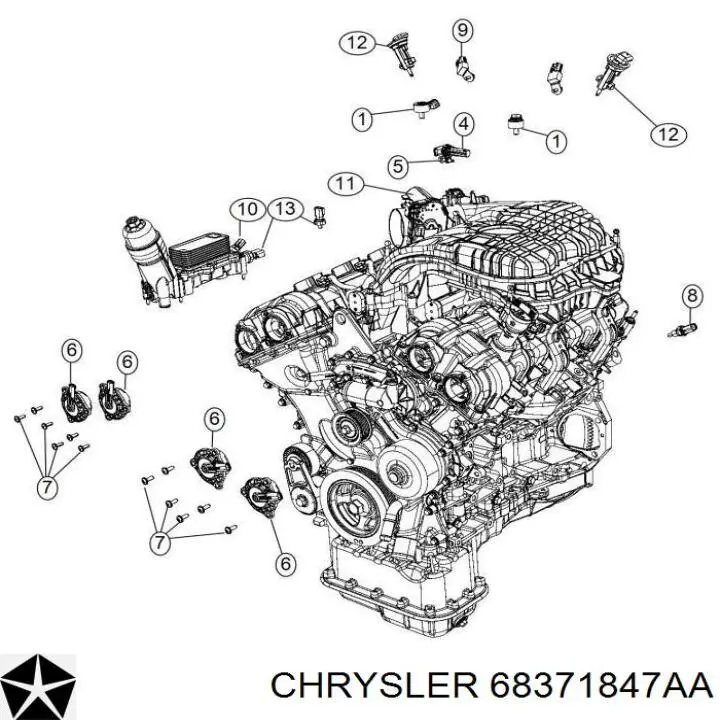 68371847AA Chrysler датчик давления во впускном коллекторе, map
