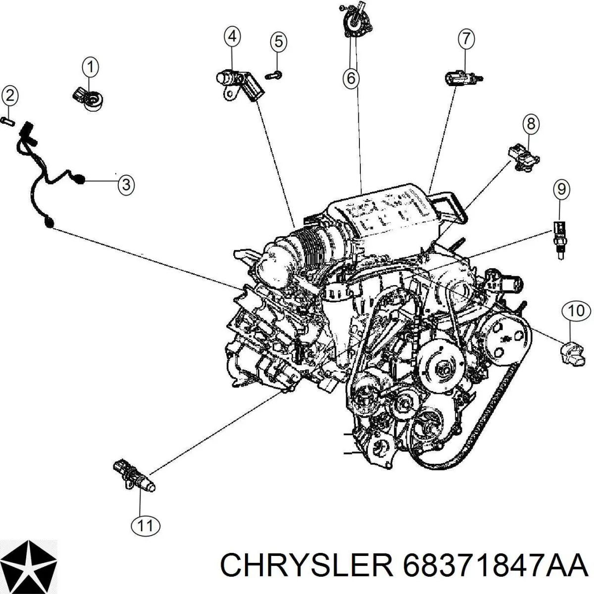 68371847AA CHRYSLER Sensor de presión del colector de admisión original y equivalente
