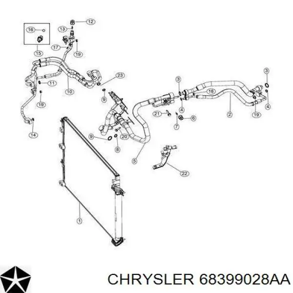 Радиатор кондиционера Chrysler 68399028AA