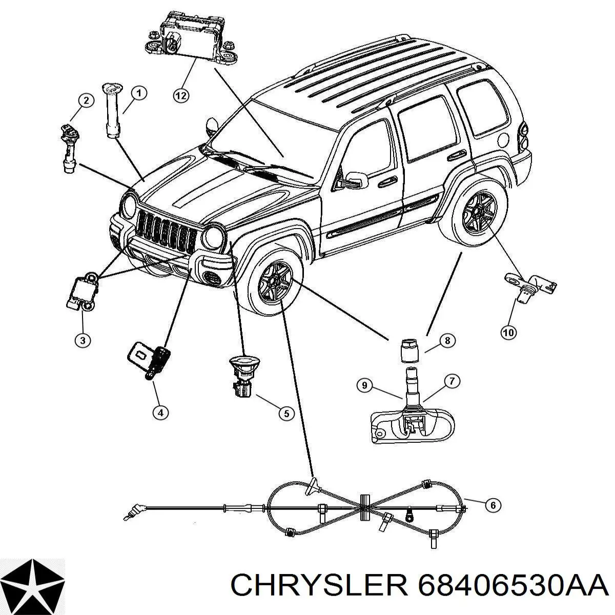 Датчик шин Chrysler 68406530AA цена, от 18.62 USD