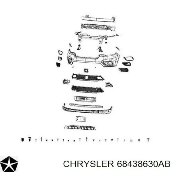 Правое крепление переднего бампера Chrysler 68438630AA цена, от 19.52 USD