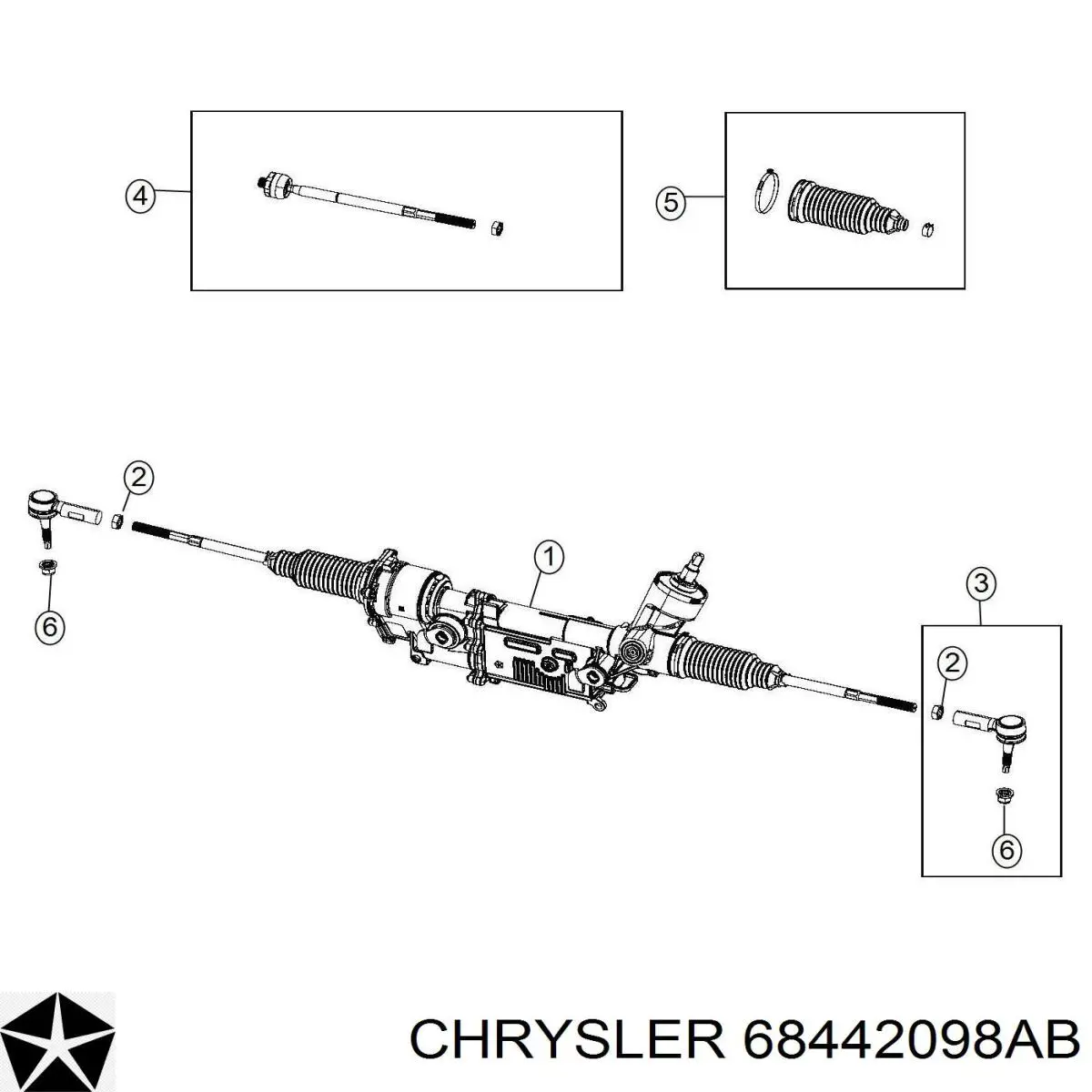 Рулевая тяга 68442098AB Chrysler