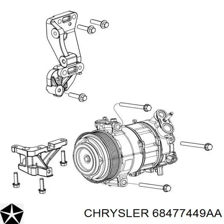 Компрессор кондиционера 68280720AA Chrysler