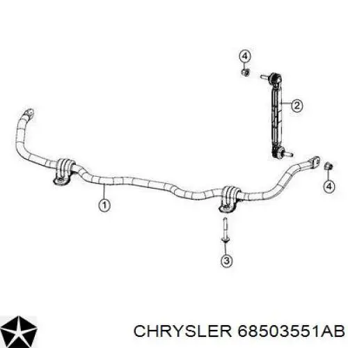 Тяга переднего стабилизатора Chrysler 68503551AB цена, от 14.92 USD