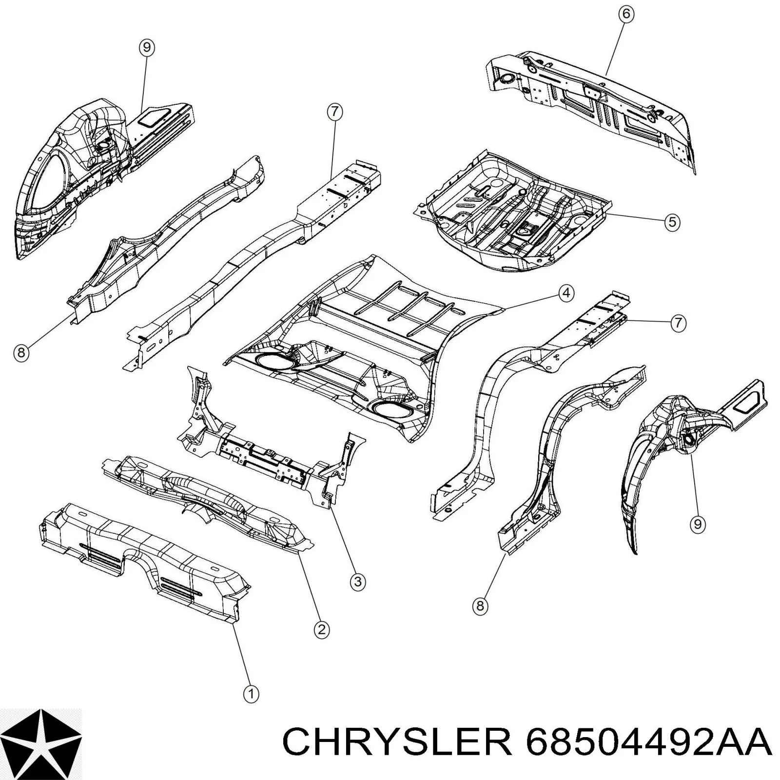 Колесная ниша Chrysler 68504492AA цена, от 225.64 USD
