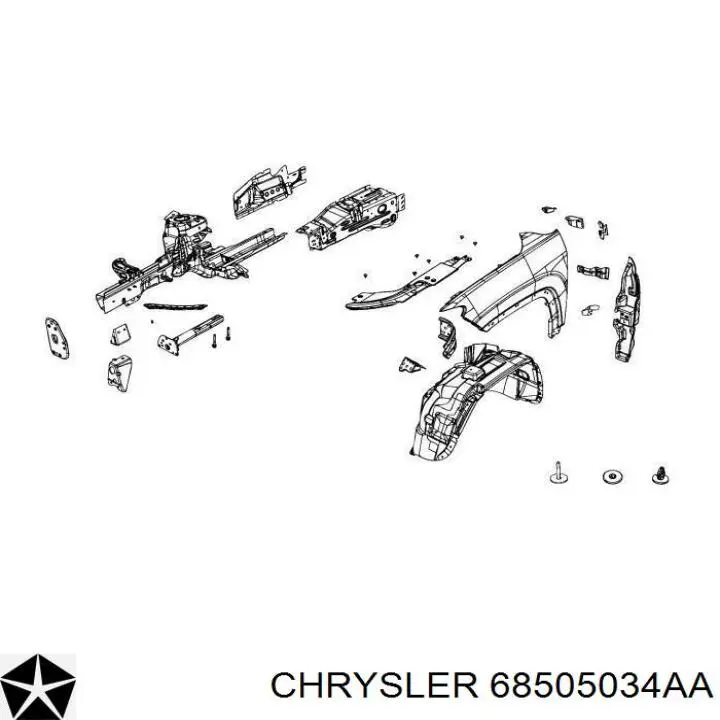 Подкрылок передний правый 68505034AA Chrysler