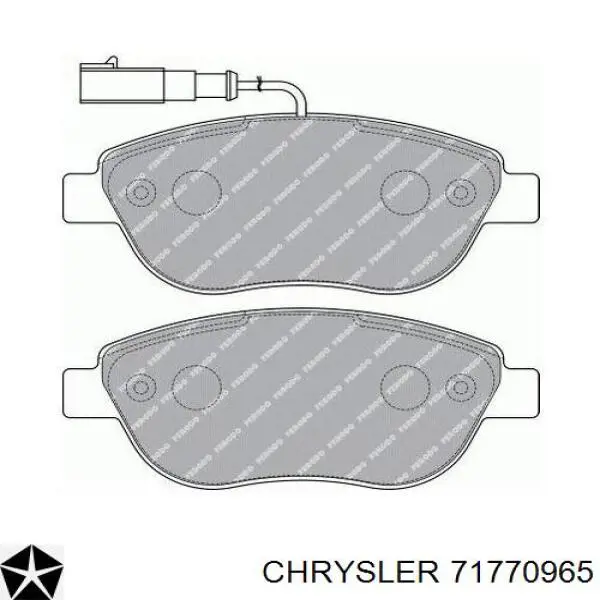 Передние тормозные колодки 71770965 Chrysler