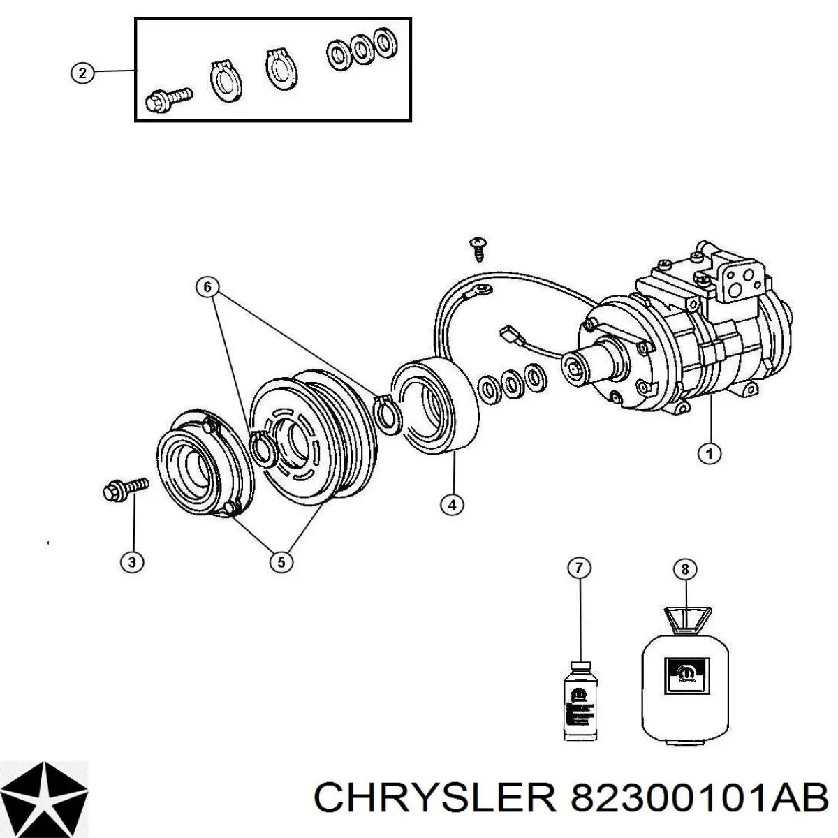 Газ-хладагент Chrysler 82300101AB