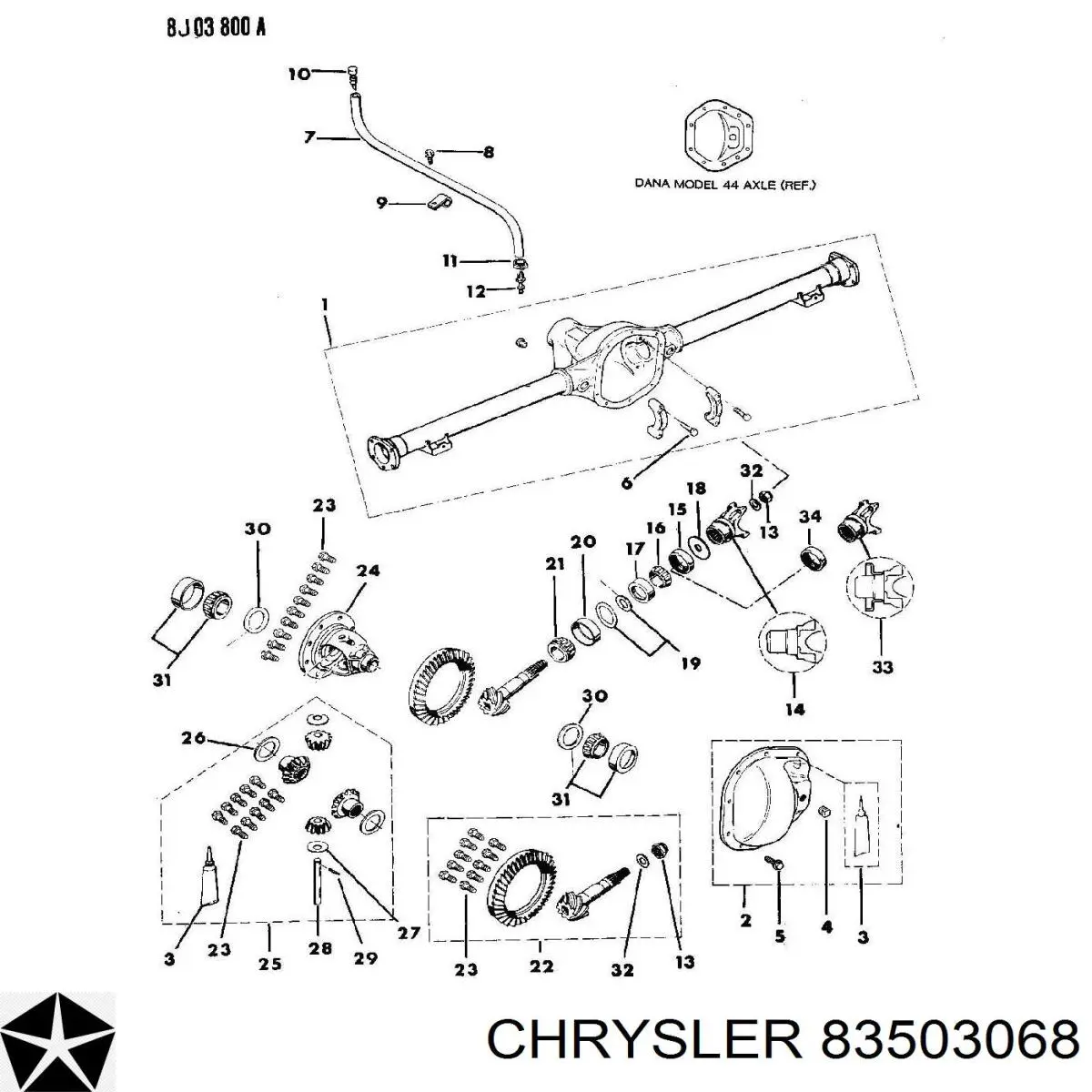 Набор сателлитов заднего моста K83503068 Fiat/Alfa/Lancia