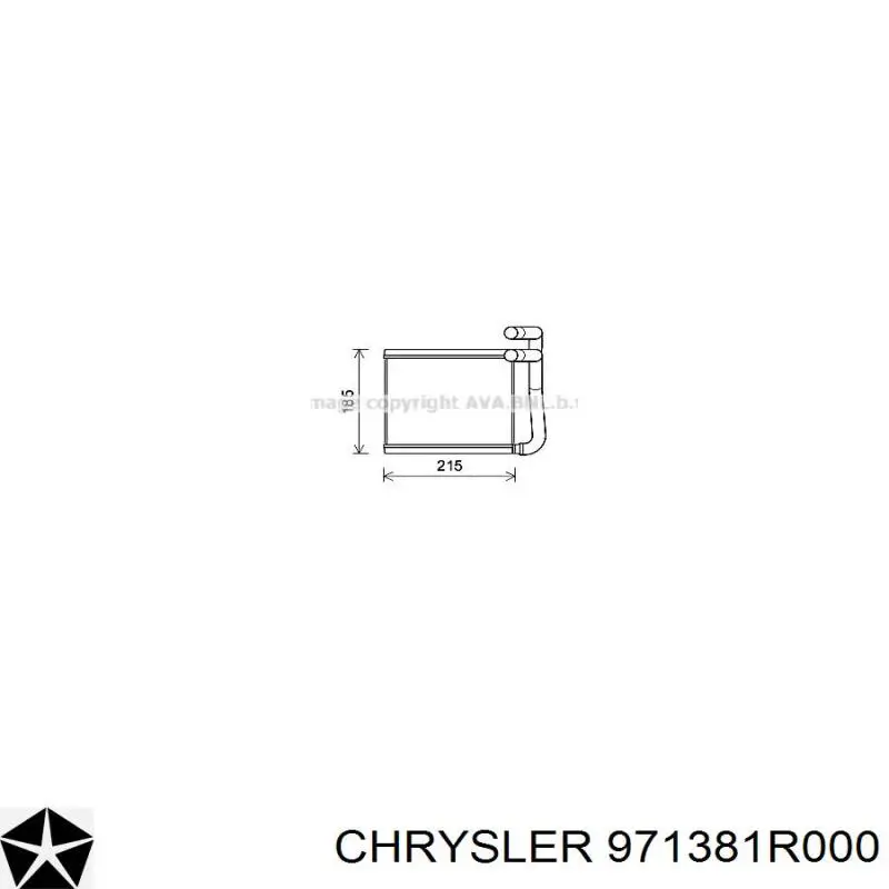 Радиатор печки 971381R000 Chrysler