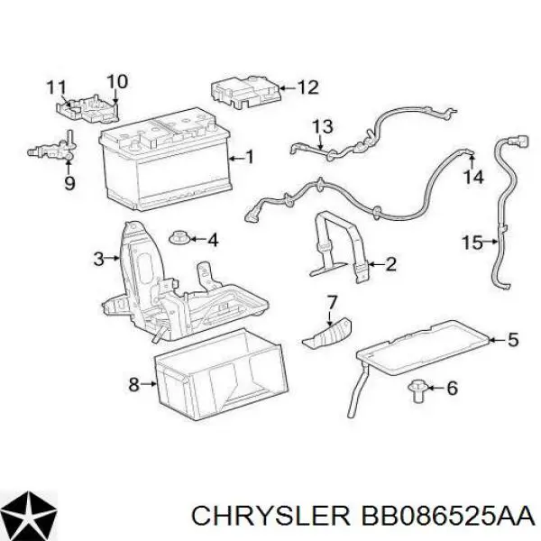 Аккумулятор BB086525AA Chrysler