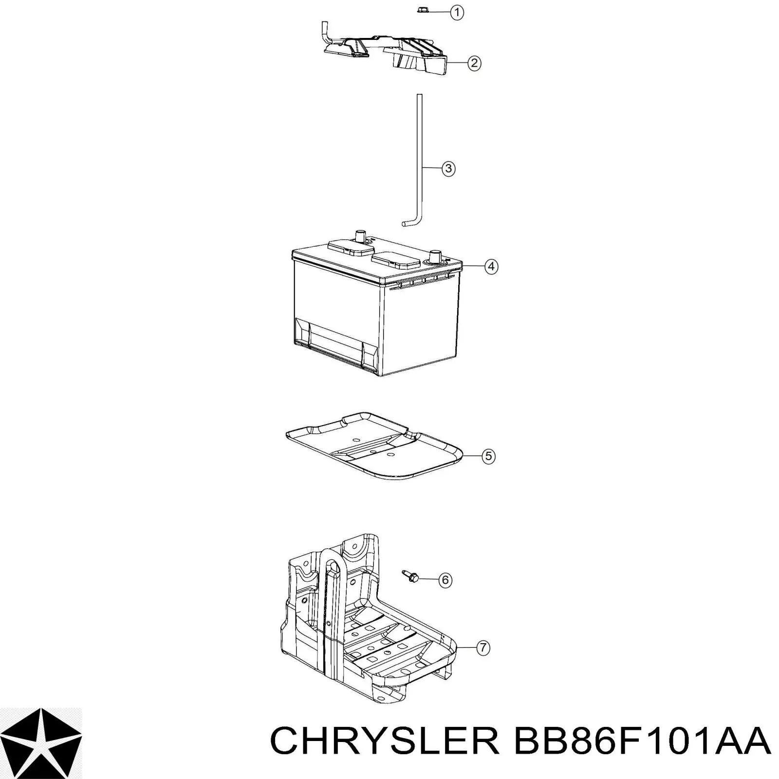 Аккумулятор BB86F101AA Chrysler