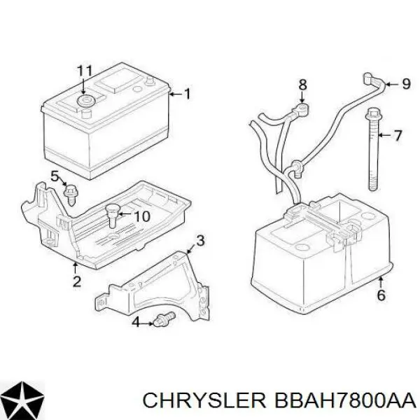 Аккумулятор автомобильный Chrysler BBAH7800AA цена, от 119.35 USD