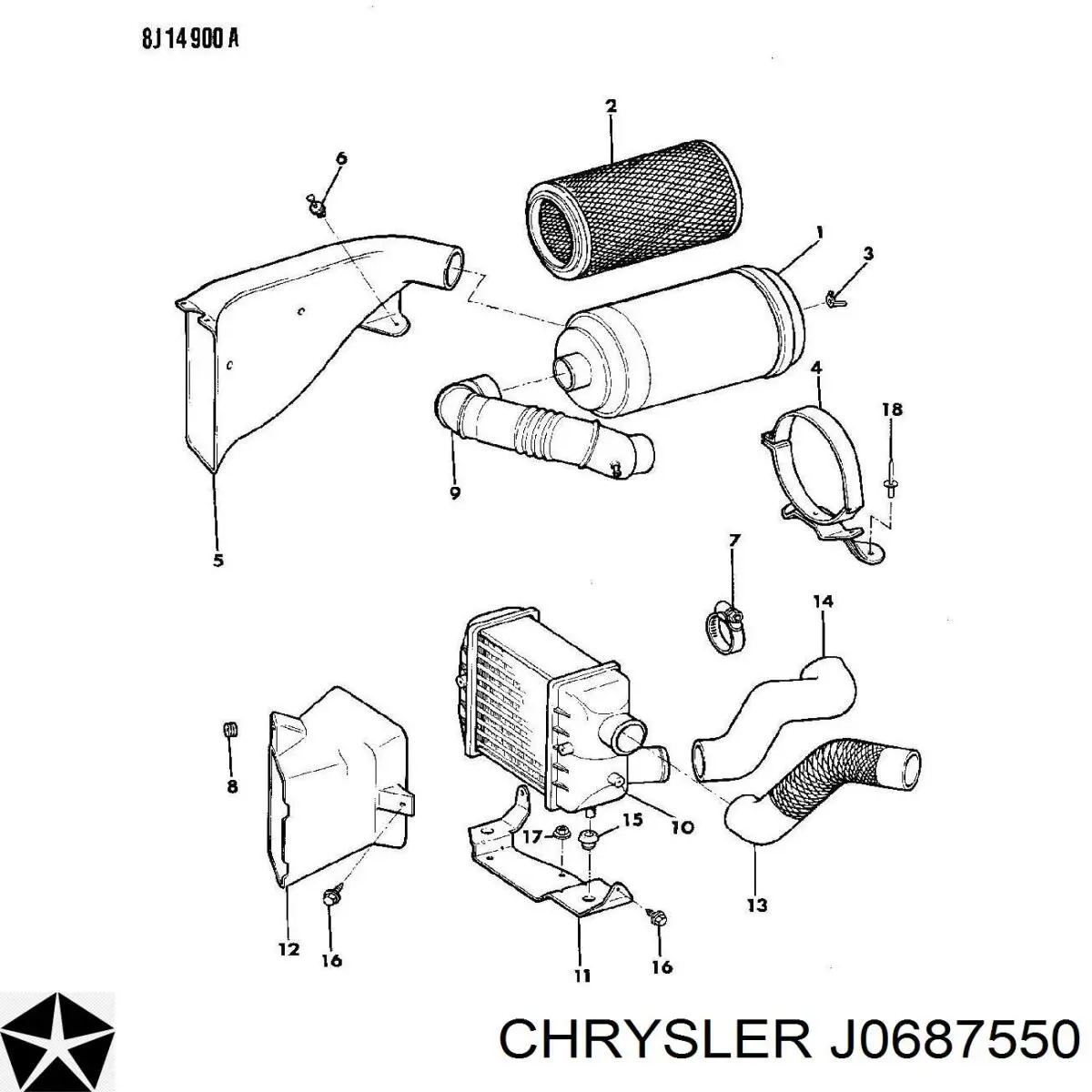 Купить J0687550 Chrysler Радиатор водяной