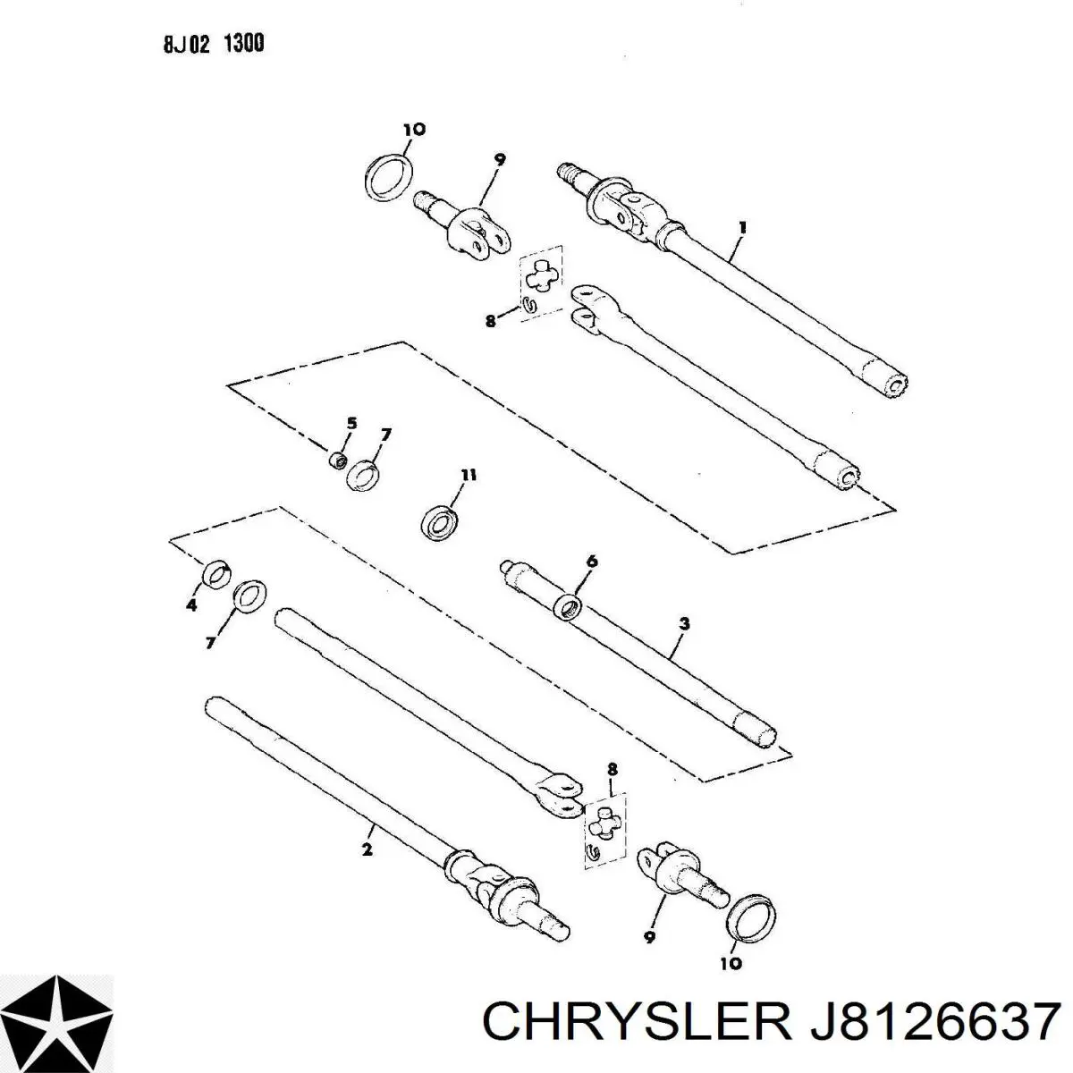 J8126637 Chrysler крестовина полуоси передней
