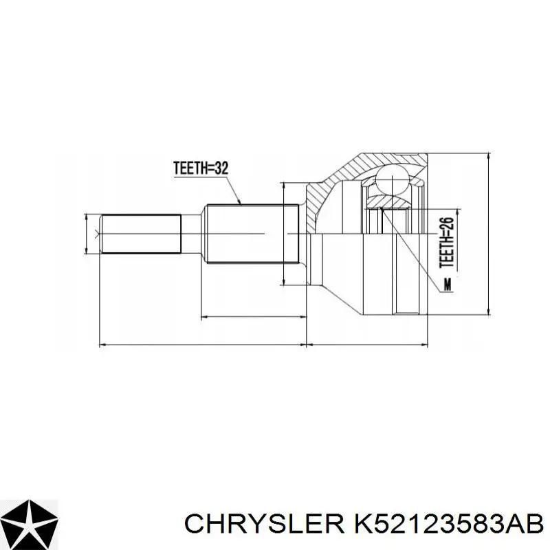 K52123583AB Chrysler Полуось передняя левая