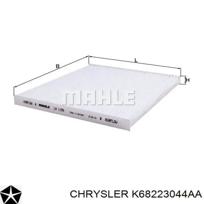 Фильтр воздушный отопителя Chrysler K68223044AA цена, от 5.64 USD