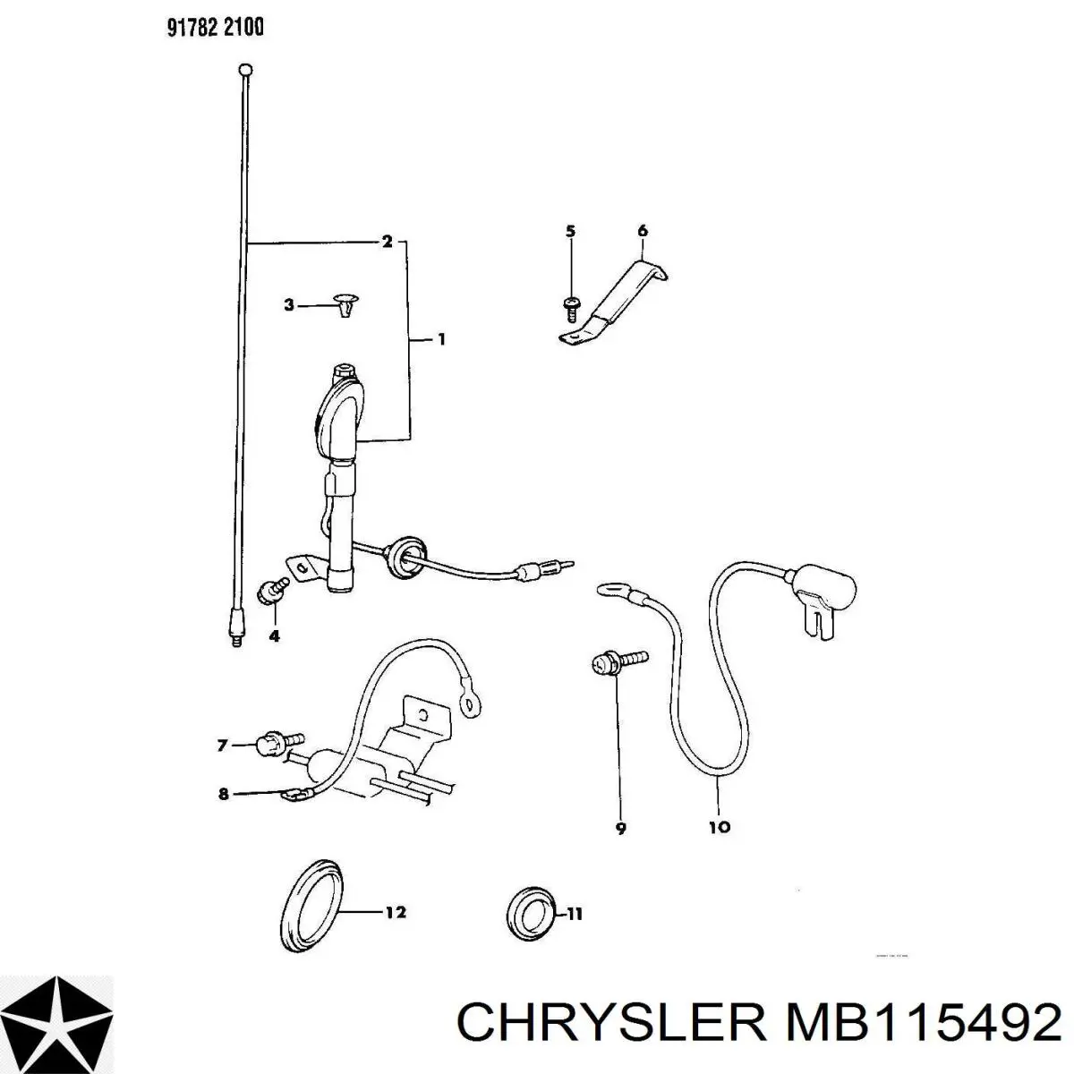 Пистон (клип) утеплителя капота MB115492 Chrysler