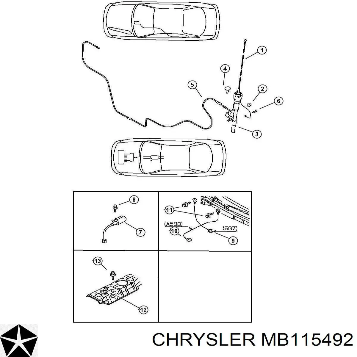 MB115492 Chrysler Крепление утеплителя капота