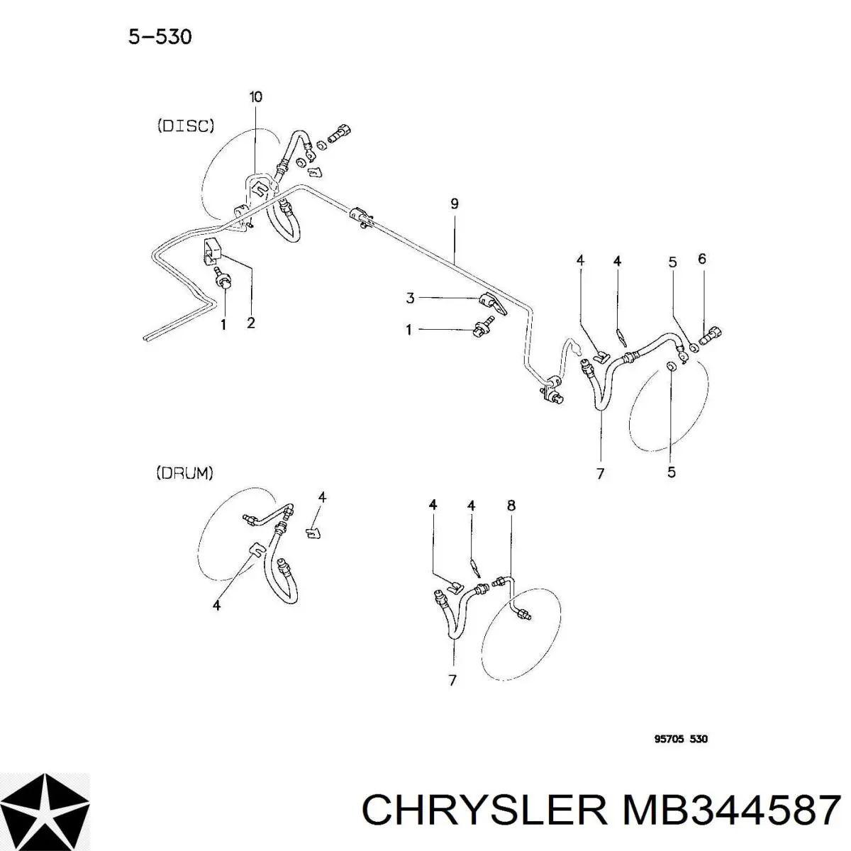 MB344587 Chrysler pára-lama dianteiro esquerdo