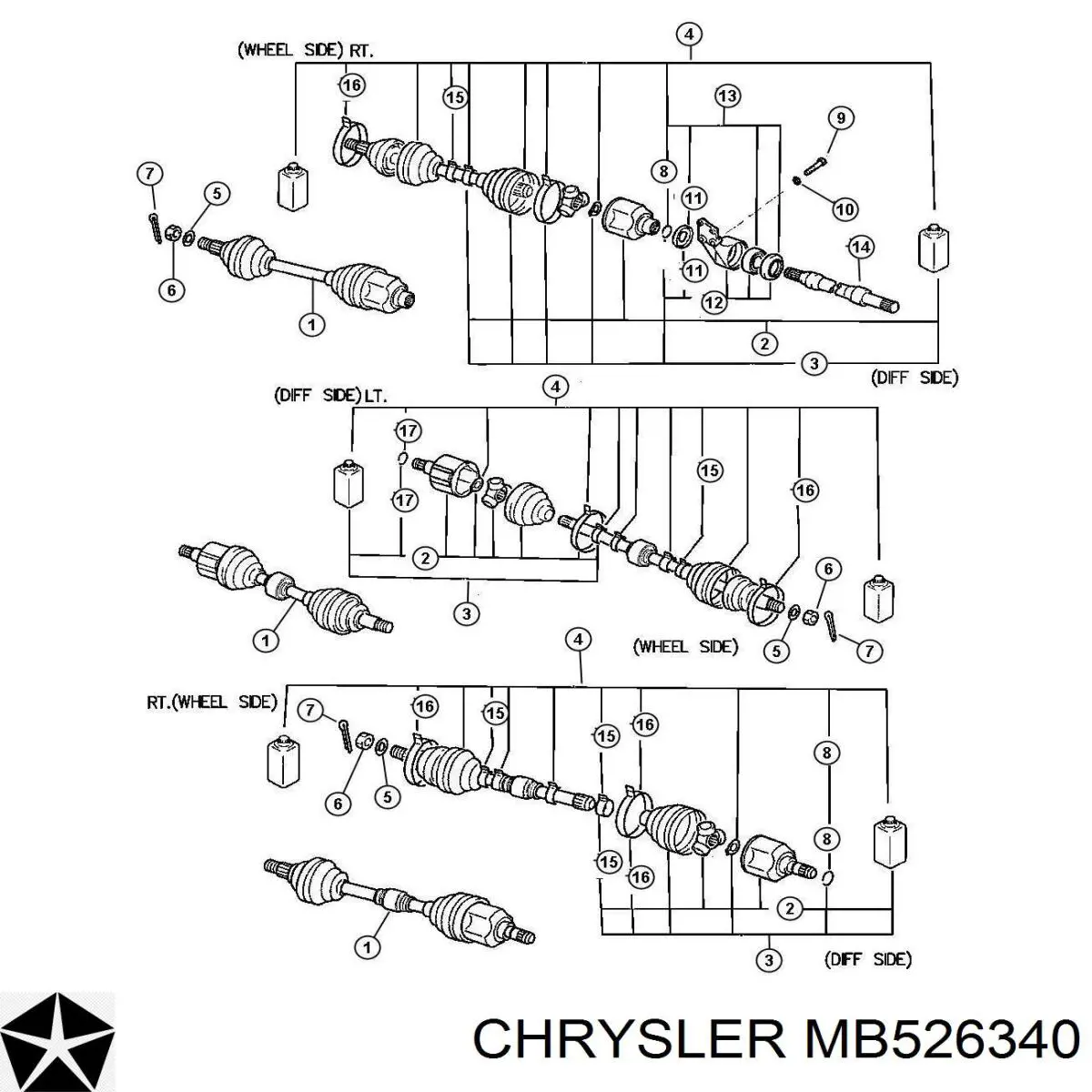 Кольцо стопорное ШРУСа Chrysler MB526340 цена, от 2.07 USD