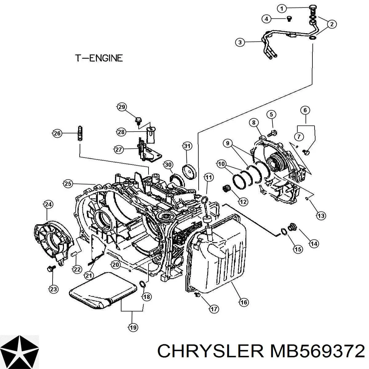 Пробка поддона двигателя MB569372 Chrysler