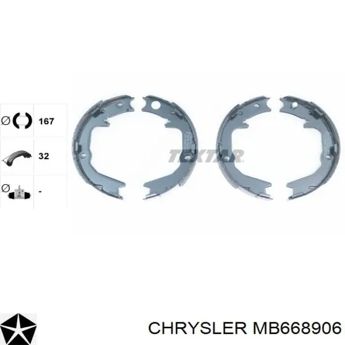 Задние барабанные колодки MB668906 Chrysler