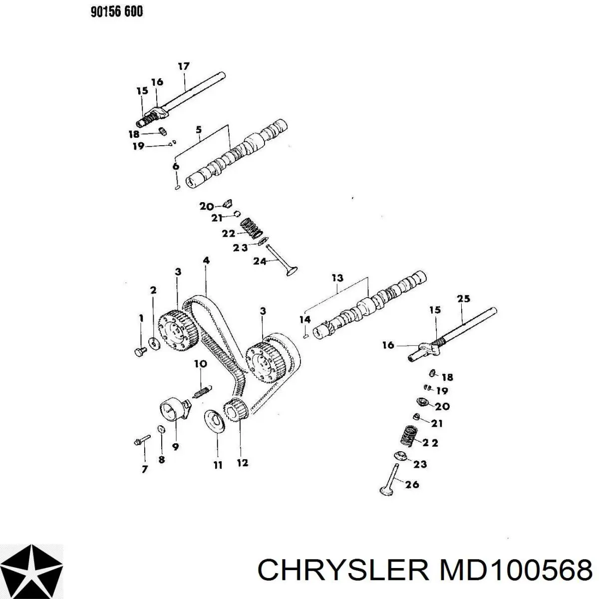 MD100568 Chrysler звездочка-шестерня привода коленвала двигателя