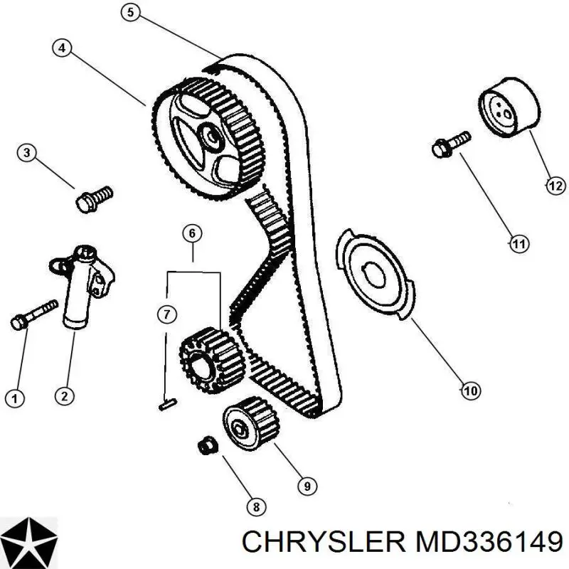 MD336149 Chrysler ремень грм