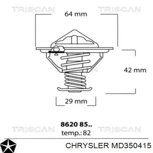 Термостат в корпусе Chrysler MD350415 цена, от 11.89 USD