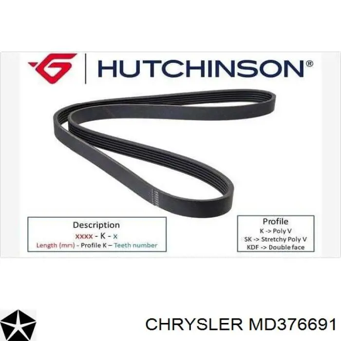 MD376691 Chrysler Поликлиновый ремень