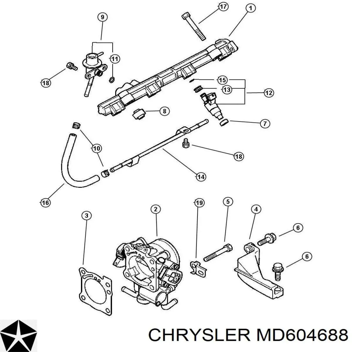 MD604688 Chrysler кольцо (шайба форсунки инжектора посадочное)