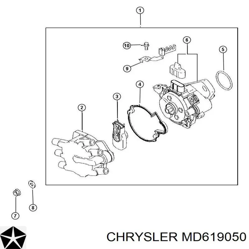 MD619050 Chrysler крышка распределителя зажигания (трамблера)