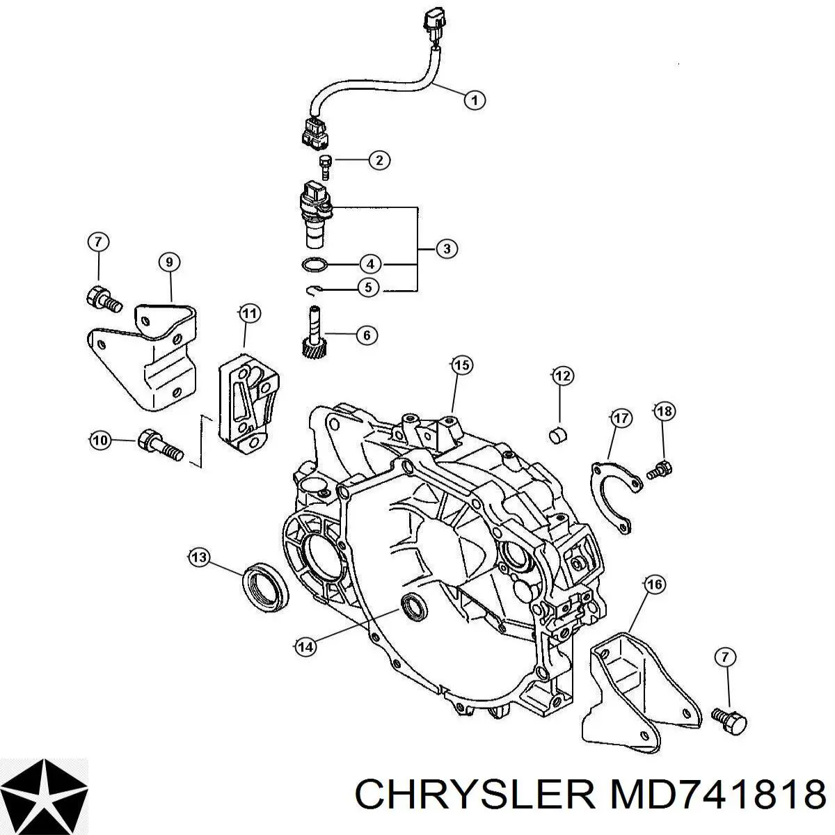 MD741818 Chrysler сальник акпп/кпп (входного/первичного вала)
