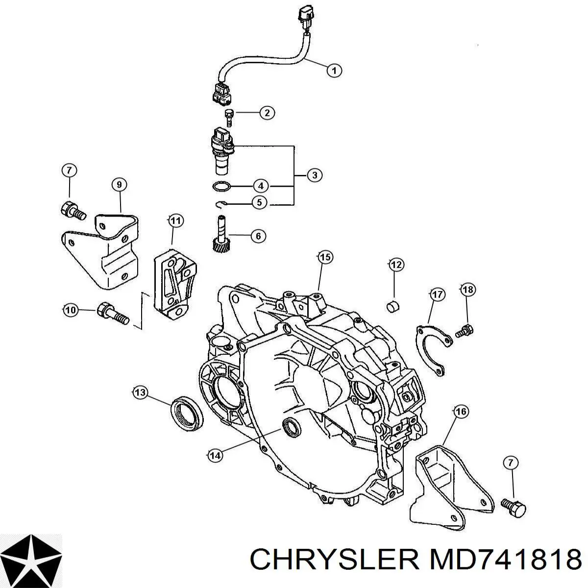 Сальник АКПП/КПП (входного/первичного вала) MD741818 Chrysler