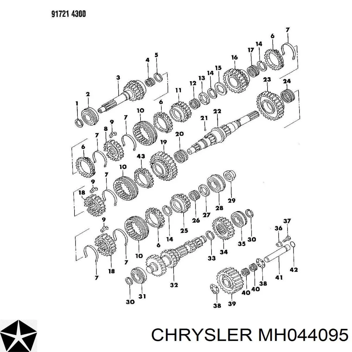MH044095 Chrysler rolamento da árvore primária da caixa de mudança