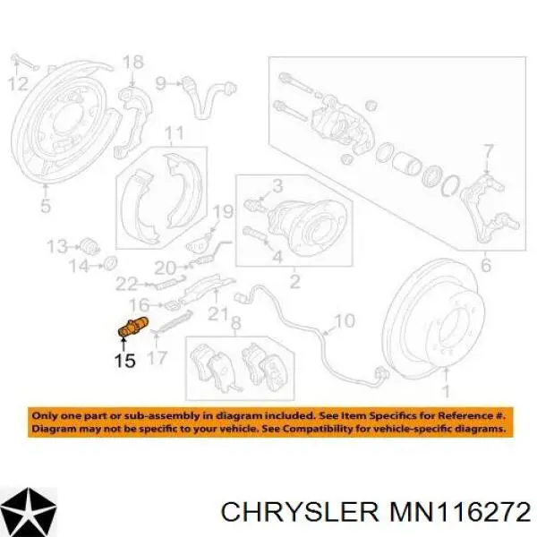 Разжимной механизм колодок ручника MN116272 Chrysler