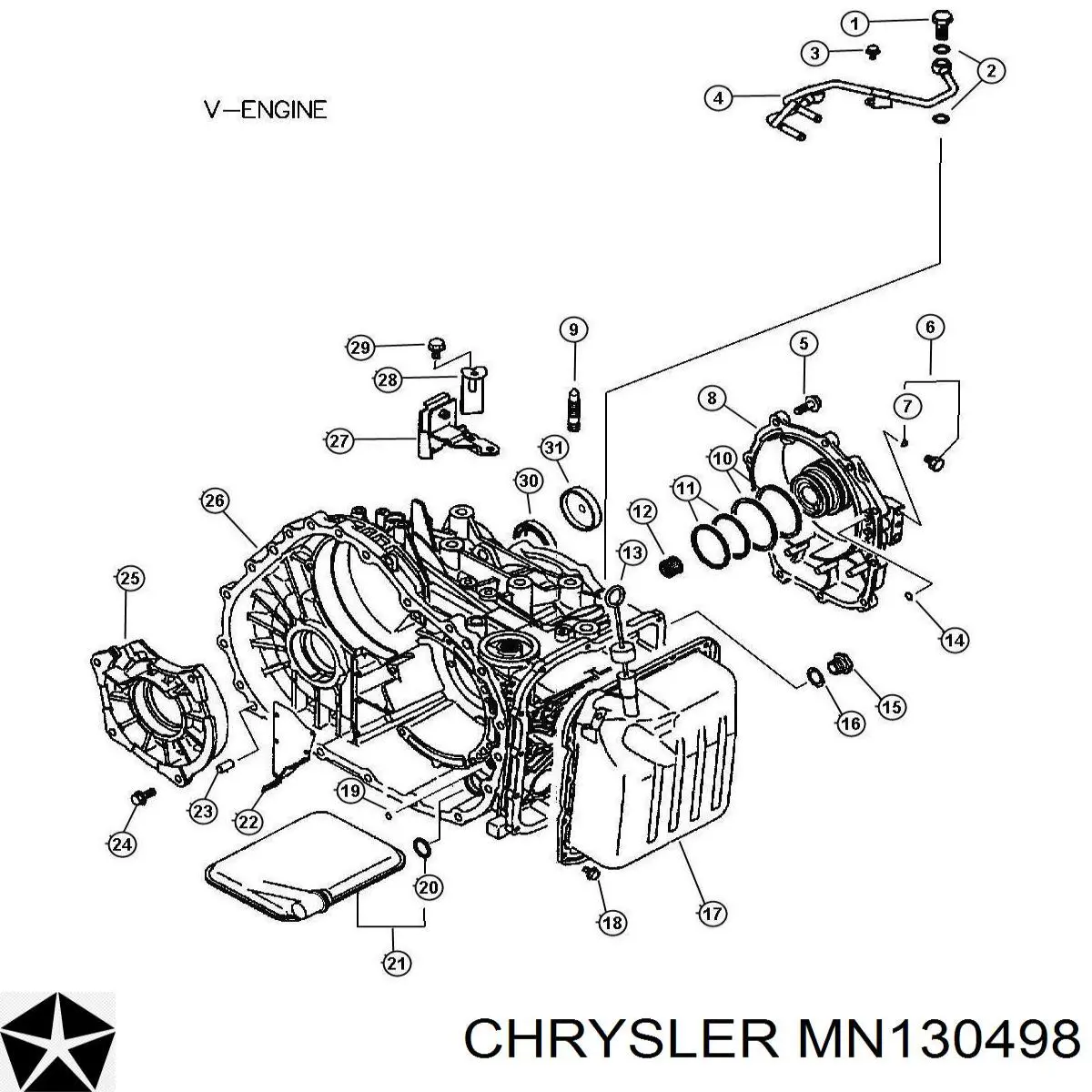 MN130498 Chrysler bucim do semieixo direito do eixo dianteiro